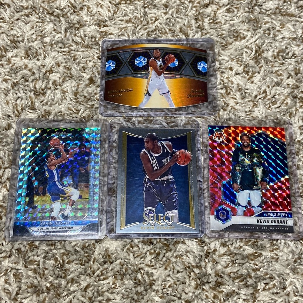 KEVIN DURANT HOF Lot Of 4ea Die-Cut Prizm Mosaic Select Basketball Cards